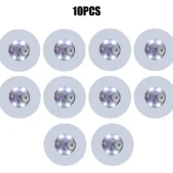 LED-belysta glasunderlägg - Faderr - Set med 10 - Runda - Vit - 3 ljuslägen