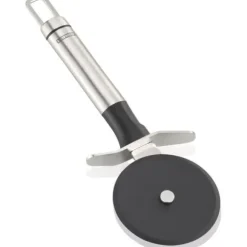 Leifheit ProLine 3128 pizzaskärare, pizzaskärare i rostfritt stål med nylonhjul för repfri skärning, ovalt handtag