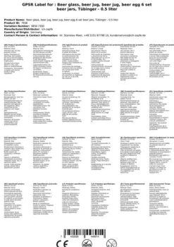 Ölglas, Ölsejdel, Ölkrus, Ölmugg - set med 6 ölglas Tübinger 0,5 liter