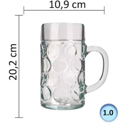 Ölglas, Ölsejdel, Ölkrus, Ölmugg - set med 6 ölglas ISAR 1 liter