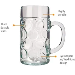 Ölglas, Ölsejdel, Ölkrus, Ölmugg - set med 6 ölglas ISAR 1 liter