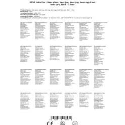 Ölglas, Ölsejdel, Ölkrus, Ölmugg - set med 6 ölglas ISAR 1 liter