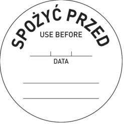 Livsmedelssäkerhetsetiketter förbrukar före PL EN 500 st