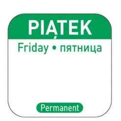 Livsmedelssäkerhetsklistermärken för återanvändbara behållare Piątek PL RU EN 1000 st. Hendi 850114