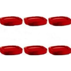 Lock för MOULINEX Multi Délices röda yoghurtkrukor - Set om 6