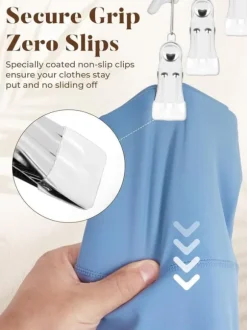 Lollanda Byx-/kjolgalge med clips 2-pack – Metallhängare med 15 klämmor, Vindbeständig och Praktisk för Förvaring