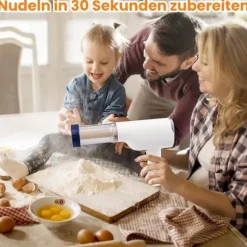 Lollanda Elektrisk Idiyappam och pastamaskin, handhållen trådlös pastapressar, 6-i-1 automatisk pastamaskin