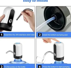 Lollanda Elektrisk vattendispenser, Flaskvattendispenser Universell USB-laddningsbar elektrisk vattenflaskpump för Hem och Camping