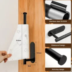 Lollanda Hushållspappershållare utan borrning, självhäftande