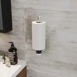 Lollanda Hushållspappershållare utan borrning med dämpningseffekt, självhäftande eller borrade för kök