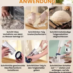 Lollanda Lollanda 6-i-1 automatisk pastamaskin, elektrisk pastamaskin, handhållen automatisk pastatillverkare, ergonomisk design, lätt att rengöra