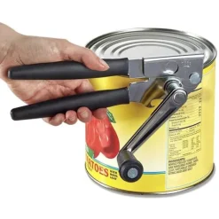 Lollanda Manuell Konservöppnare med Vev, Gummihandtag, Kolstålblad, Fällbar 5.2x22 cm för Kök och Camping