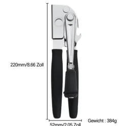 Lollanda Manuell Konservöppnare med Vev, Gummihandtag, Kolstålblad, Fällbar 5.2x22 cm för Kök och Camping