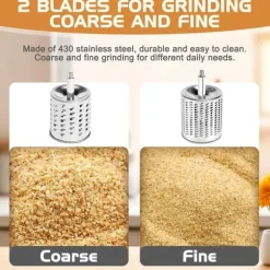 Lollanda Manuell nötkvarn med 2 avtagbara trumblad, ostrivare med vev, jordnötskvarn, mandelkvarn