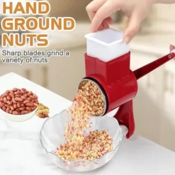 Lollanda Manuell nötkvarn med 2 avtagbara trumblad, ostrivare med vev, jordnötskvarn, mandelkvarn