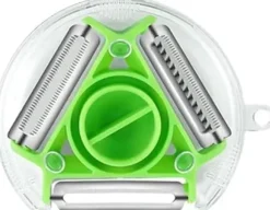 Lollanda 2-pack 3-i-1 Multifunktionell roterande skalare - Grönsaksskalare & Råkostjärn & Potatisskalare