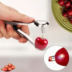 Lollanda 2-pack multifunktionell körsbärskärnare i rostfritt stål – bärbar fruktkärnare, perfekt för att göra körsbärssylt