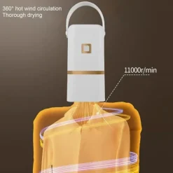 Lollanda Portabel Torktumlare, Minitork för Kläder, Snabbtork, med Torkpåse, Kompakt, för Resor & Hem