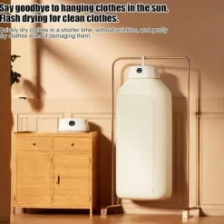 Lollanda Portabel Tørretumbler 400W, Vikbar Torktumlare, Lågljud med Timer, för Hem, Camping & Resor