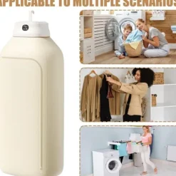 Lollanda Portabel Tørretumbler 400W, Vikbar Torktumlare, Lågljud med Timer, för Hem, Camping & Resor