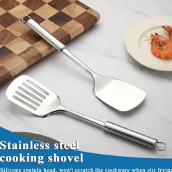 Lollanda Stekspade Set 2-delar Rostfritt Stål, Stekspadeset, hållbar stekspade för stekning – Diskmaskinssäker