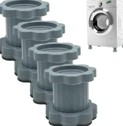 Lollanda Tvättmaskin Vibrationsdämpare Fötter 4-pack – Höjdjusterbara, Halkfria och Stötdämpande Kuddar för Tvättmaskin och Torktumlare