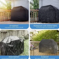 Lollanda Vattentätt Grillskydd 145x61x117 cm - 210D Oxford, UV-skydd för Grill Skydd