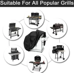 Lollanda Vattentätt Grillskydd 145x61x117 cm - 210D Oxford, UV-skydd för Grill Skydd