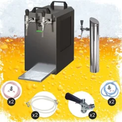 Öltapp - STREAM 80K ölväska, genomströmningskylare, 2-rads torrkylare, KEG:5 liters adapter, KEG 2:Type A