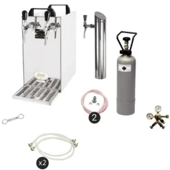 Öltapp- kontakt 40 2-sidigt torrkylare, kontinuerlig kylare 50 liter / h, inkl. Dispenserspelare, Green Line, KEG 2:Type G, KEG:NC Adapter