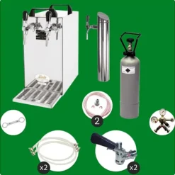 Öltapp- kontakt 40 2-sidigt torrkylare, kontinuerlig kylare 50 liter / h, inkl. Dispenserspelare, Green Line, KEG:Type A, KEG 2:Type D