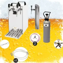 Öltapp- kontakt 40 2-sidigt torrkylare, kontinuerlig kylare 50 liter / h, inkl. Dispenserspelare, Green Line, KEG:Type A, KEG 2:Type D