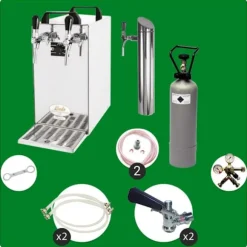 Öltapp- kontakt 40 2-sidigt torrkylare, kontinuerlig kylare 50 liter / h, inkl. Dispenserspelare, Green Line, KEG:Type A, KEG 2:Type D