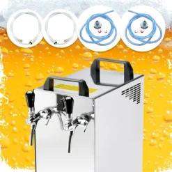 öltapp Kontakt 40/K 2-linjers torrkylningsenhet av rostfritt stål, 50 liter/h, med membranpump, Green Line, KEG:Type M, KEG 2:Type G