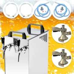 öltapp Kontakt 40/K 2-linjers torrkylningsenhet av rostfritt stål, 50 liter/h, med membranpump, KEG:5 liters adapter, KEG 2:5 liters adapter