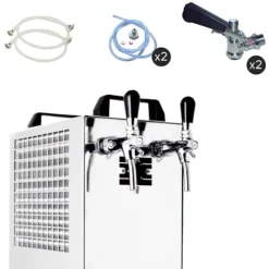 öltapp Kontakt 40/K 2-linjers torrkylningsenhet av rostfritt stål, 50 liter/h, med membranpump, Green Line, KEG 2:Type M, KEG:NC Adapter