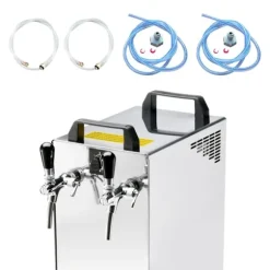 öltapp Kontakt 40/K 2-linjers torrkylningsenhet av rostfritt stål, 50 liter/h, med membranpump, Green Line, KEG 2:Type M, KEG:NC Adapter