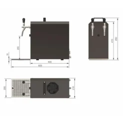 Öltapp, öldispenser, ölmaskin, ölautomat, ölkylare STREAM 50 ölväska, genomströmningskylare, 2-rads torrkylare, upp till 55 liter / h - SVART UTGÅNG | CDON