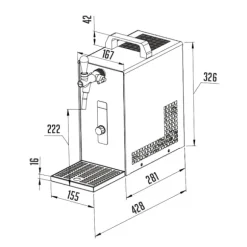 Öltapp, öldispenser, ölmaskin, ölautomat, ölkylare PYGMY 25, en linje torr kylare, 35 liter/h -Bierkoffer, waterchiller, Green Line, KEG:utan