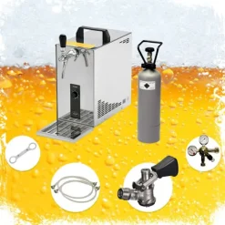 Öltapp, öldispenser, ölmaskin, ölautomat, ölkylare PYGMY 25, en linje torr kylare, 35 liter/h -Bierkoffer, waterchiller, Green Line, KEG:Type A