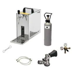 Öltapp, öldispenser, ölmaskin, ölautomat, ölkylare PYGMY 25, en linje torr kylare, 35 liter/h -Bierkoffer, waterchiller, Green Line, KEG:Type A