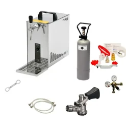 Öltapp, Öltappingssystem, PYGMY 25, en linje torr kylare, 35 liter/h -Bierkoffer, waterchiller, Rengöringssats för kran och kagge, KEG:NC Adapter