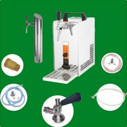 Öltapp PYGMY 25 / K med membranpump, 1-sidigt torrkylningsanordning av rostfritt stål, 35 liter / h, inkl dispenser, Green Line, KEG:Type M