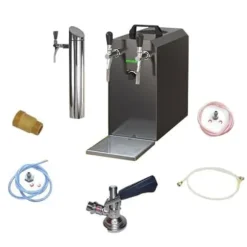 Öltapp STREAM 50K med luftpump, ölväska, genomströmningskylare 2-radig torr svalare, upp till 55 liter / h, KEG:5 liters adapter, KEG 2:KeyKeg