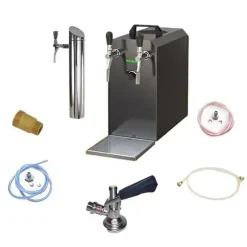 Öltapp STREAM 50K med luftpump, ölväska, genomströmningskylare 2-radig torr svalare, upp till 55 liter / h - SVART UTGÅNG, KEG:Type M, KEG 2:Type M