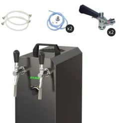 Öltapp STREAM 50K med luftpump ölkorg, flödeskylare 2-ledare torrkylare, upp till 55 liter/h - BLACK EDITION, KEG 2:5 liters adapter, KEG:KeyKeg