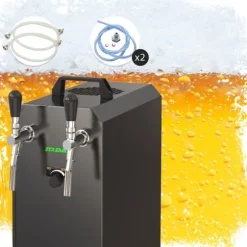 Öltapp STREAM 50K med luftpump ölkorg, flödeskylare 2-ledare torrkylare, upp till 55 liter/h - BLACK EDITION, KEG 2:5 liters adapter, KEG:KeyKeg