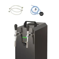 Öltapp STREAM 50K med luftpump ölkorg, flödeskylare 2-ledare torrkylare, upp till 55 liter/h - BLACK EDITION, KEG 2:5 liters adapter, KEG:KeyKeg