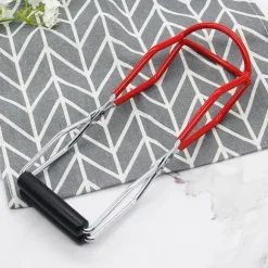 Lyfttång för masonburkar, lyfttång för varma masonburkar, rostfritt stål, silver, röd, svart, 22,5 cm, modern