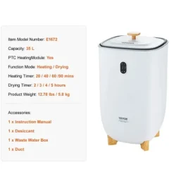 Lyxig Handdukstork, 35L Kapacitet, PTC Värmemodul,35L